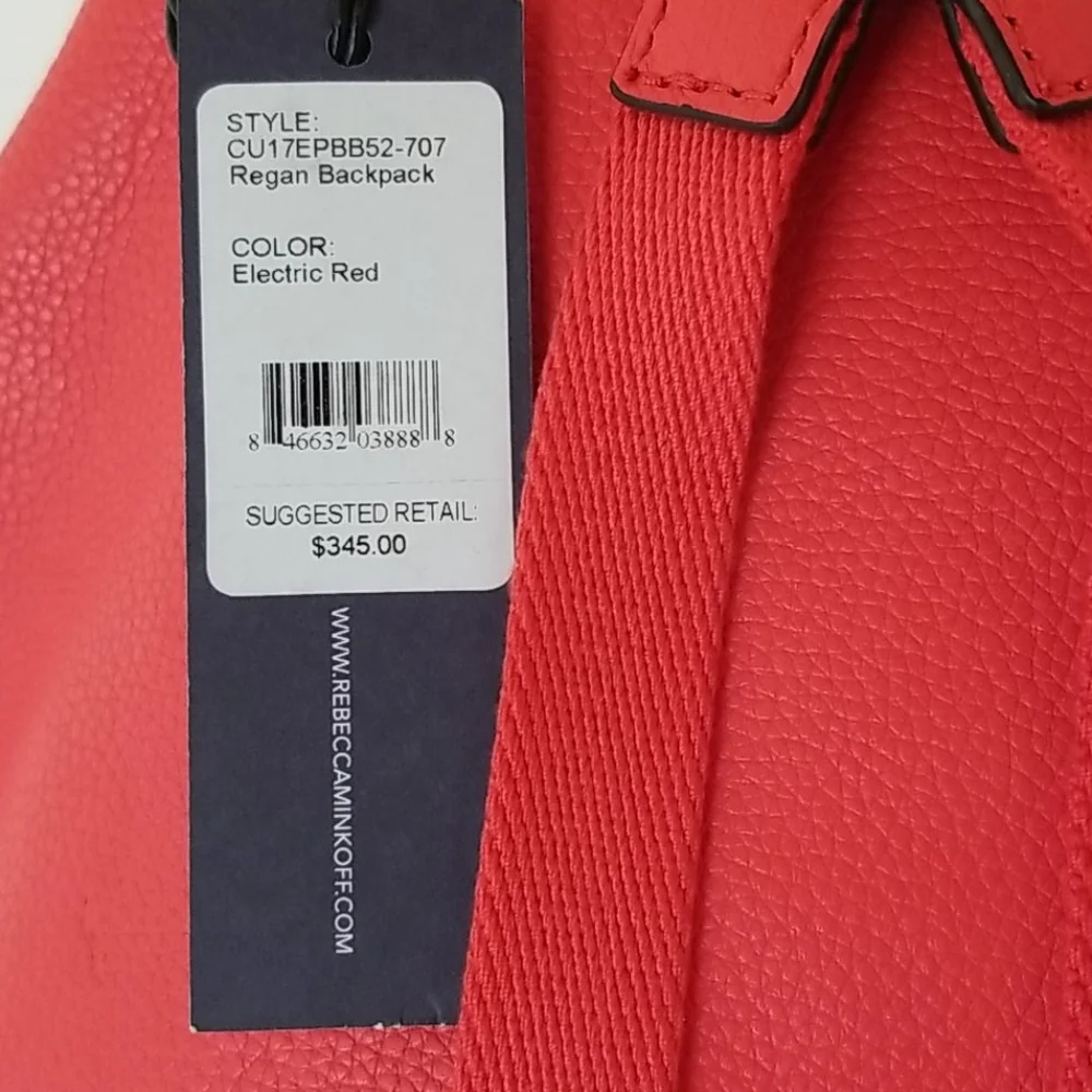 NWT Rebecca Minkoff Regan Leather Backpack in Electric Red